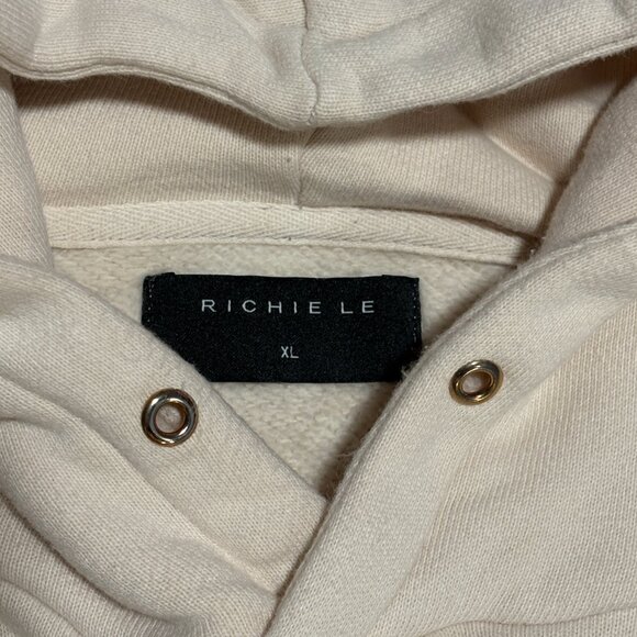 Richie Le Collection Cream White Daily Hoodie, Size XL - Picture 2 of 3